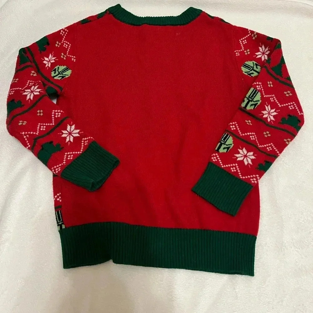 STAR WARS THE MANDALORIAN BABY YODA THE CHILD CHRISTMAS SWEATER KIDS UNISEX - Picture 4 of 4
